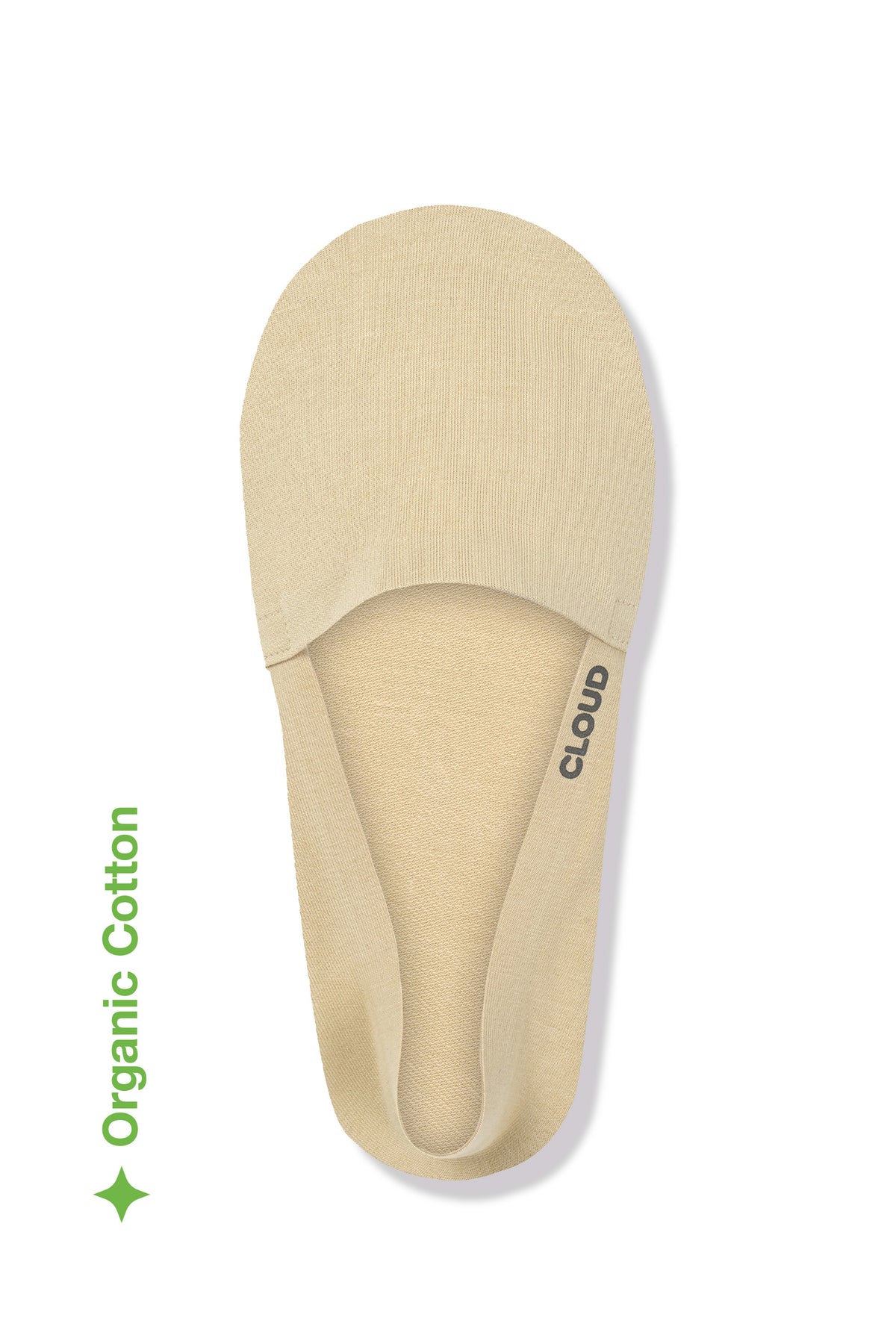 Organic Terry No Show Socks - Organic Beige